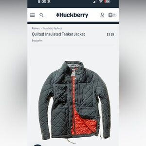 Relwen Quilted Insulated Tanker Jacket - Gray and Orange. XL